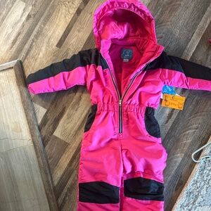 Pulse Kids Fuchsia and Black Hooded Puffer